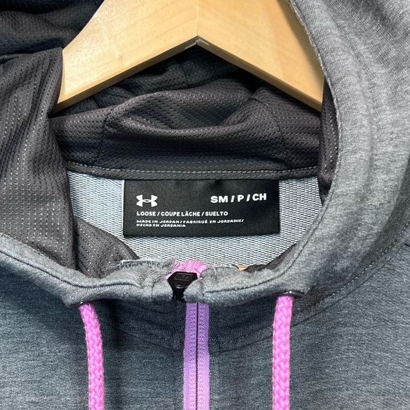 UNDER ARMOUR Women’s Gray Full Zip Hoodie Hooded Sweatshirt Size Small - Picture 7 of 11